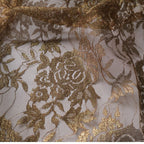 Metallic Rose Lace with Sheer Texture for Evening Gowns & Dresses — fabric photo 2
