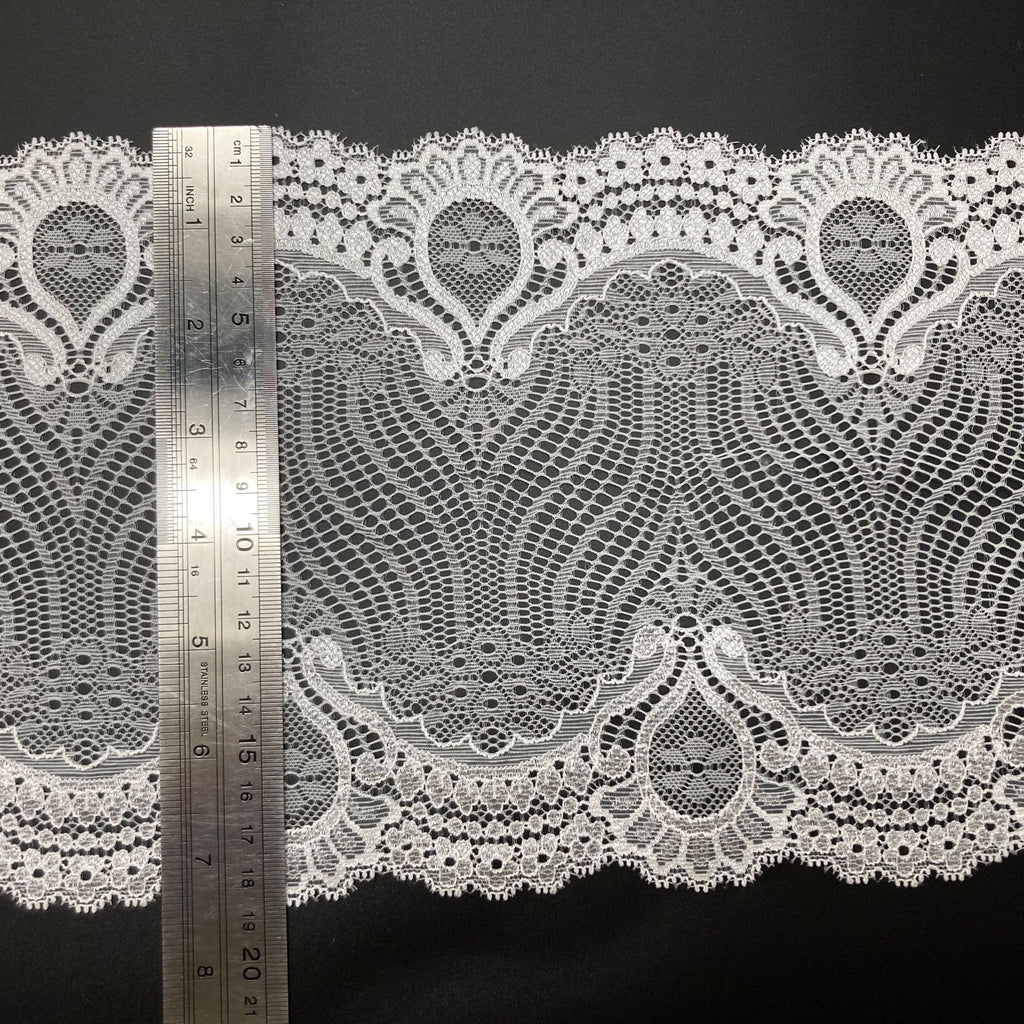 Five-Petal Floral Picot-Edge Stretch Lace Trim 18 cm