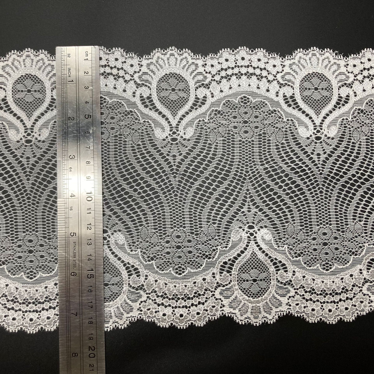 Five-Petal Floral Picot-Edge Stretch Lace Trim 18 cm