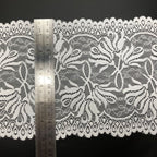 Leaf Double-Scallop Straight-Edge Stretch Lace Trim 18 cm