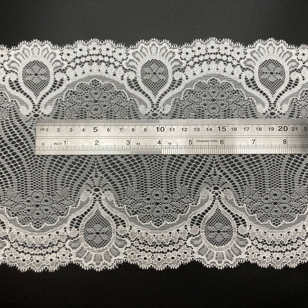 Five-Petal Floral Picot-Edge Stretch Lace Trim 18 cm — fabric photo 2