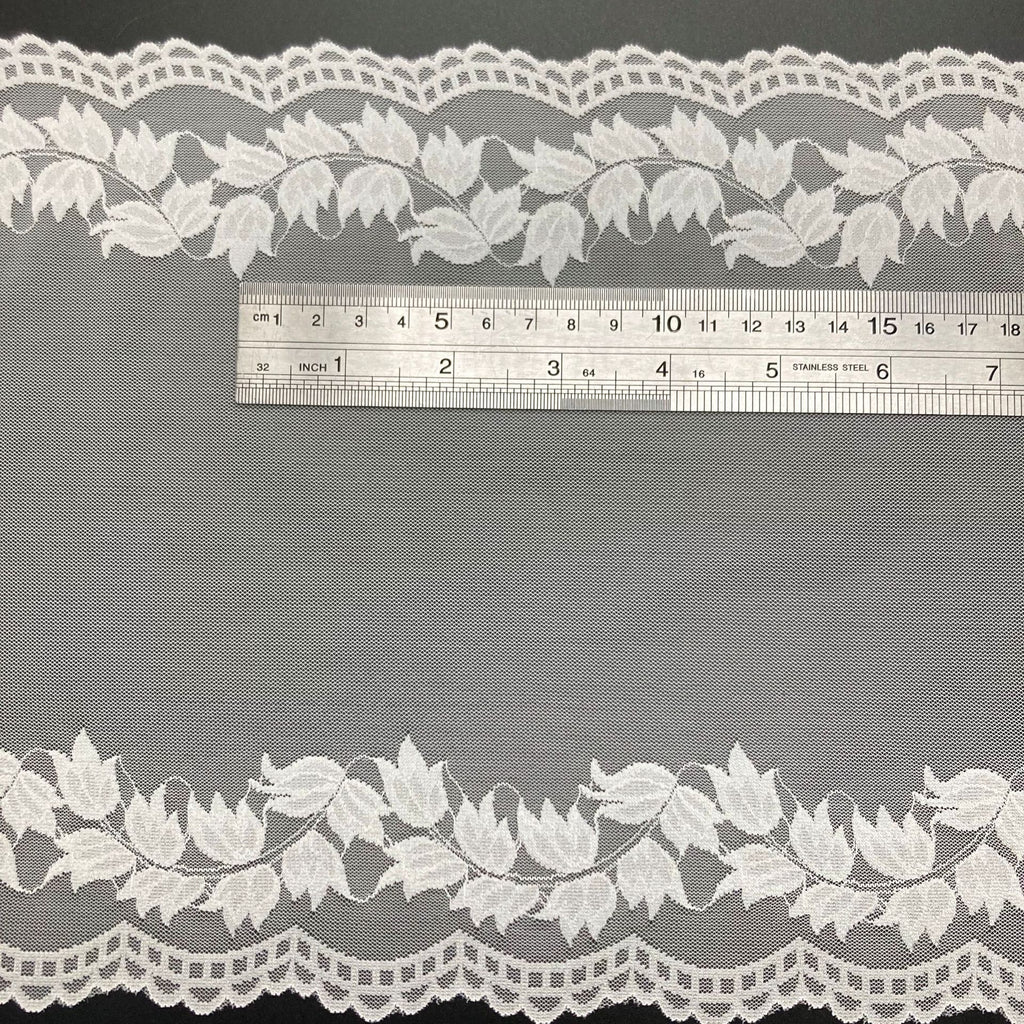 Leaf Double-Scallop Stretch Lace Trim 22 cm — fabric photo 2