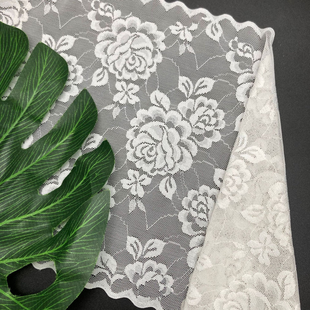 Double-Scallop Straight-Edge Stretch Nylon-Spandex Lace Trim 20.5 cm — fabric photo 2