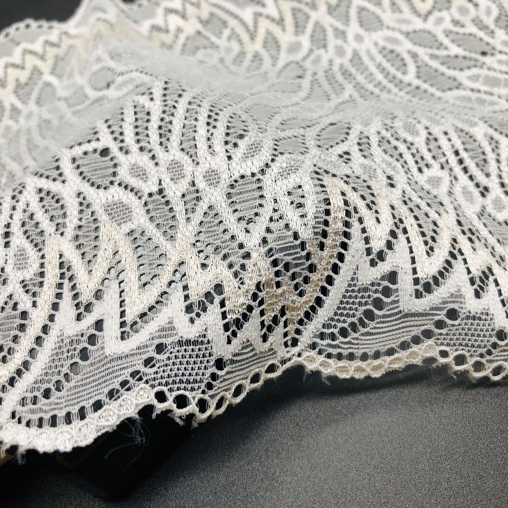 Leaf Two-Tone Stretch Lace Trim 15 cm — fabric photo 4