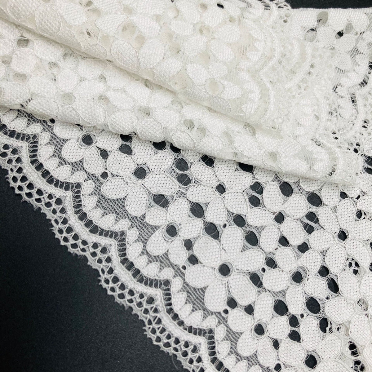 Five-Petal Floral Textured Stretch Lace Trim 22 cm — fabric photo 4