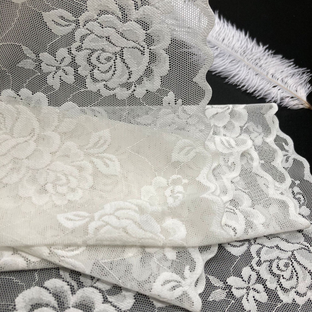 Double-Scallop Straight-Edge Stretch Nylon-Spandex Lace Trim 20.5 cm — fabric photo 4