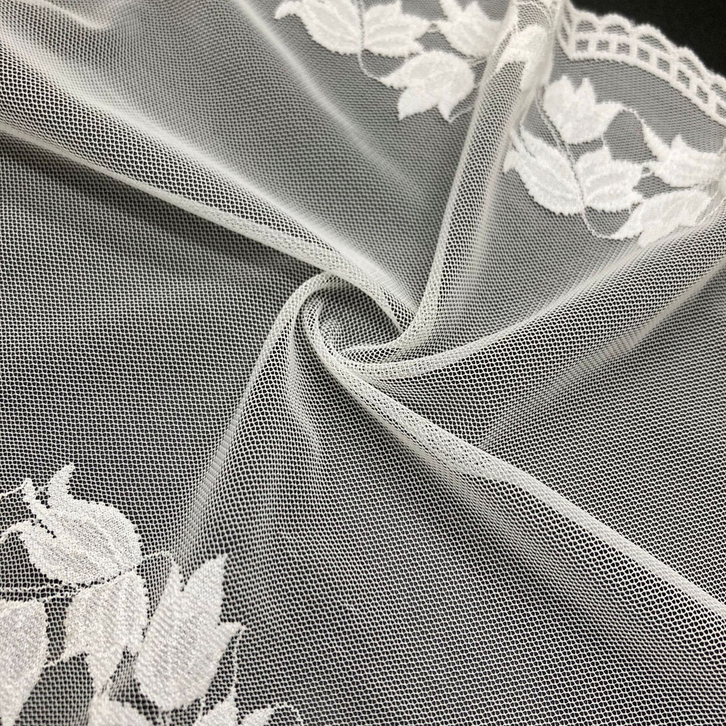Leaf Double-Scallop Stretch Lace Trim 22 cm — fabric photo 4
