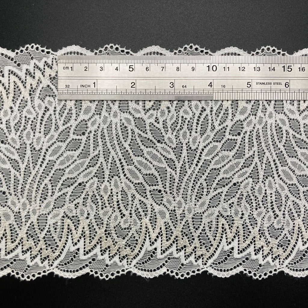 Leaf Two-Tone Stretch Lace Trim 15 cm — fabric photo 2