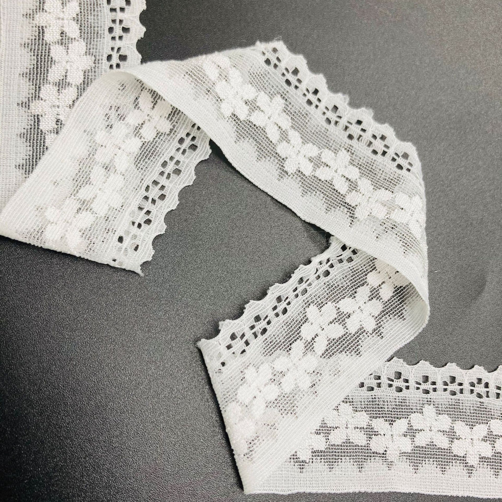 Single-Scallop Straight-Edge Stretch Lace Trim 3 cm — fabric photo 5