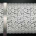 Five-Petal Floral Textured Stretch Lace Trim 22 cm