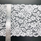 Leaf Double-Scallop Stretch Nylon-Spandex Lace Trim — fabric photo 2