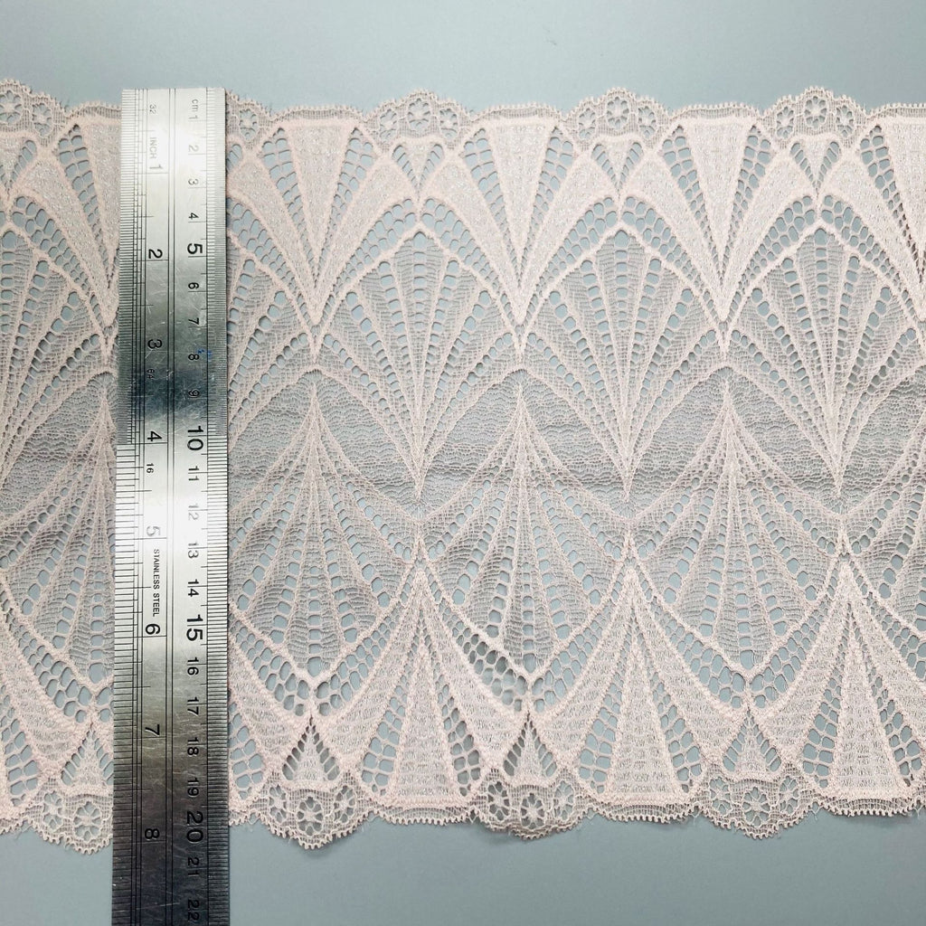 Leaf Picot-Edge Knitted Stretch Nylon-Spandex Lace Trim 21 cm