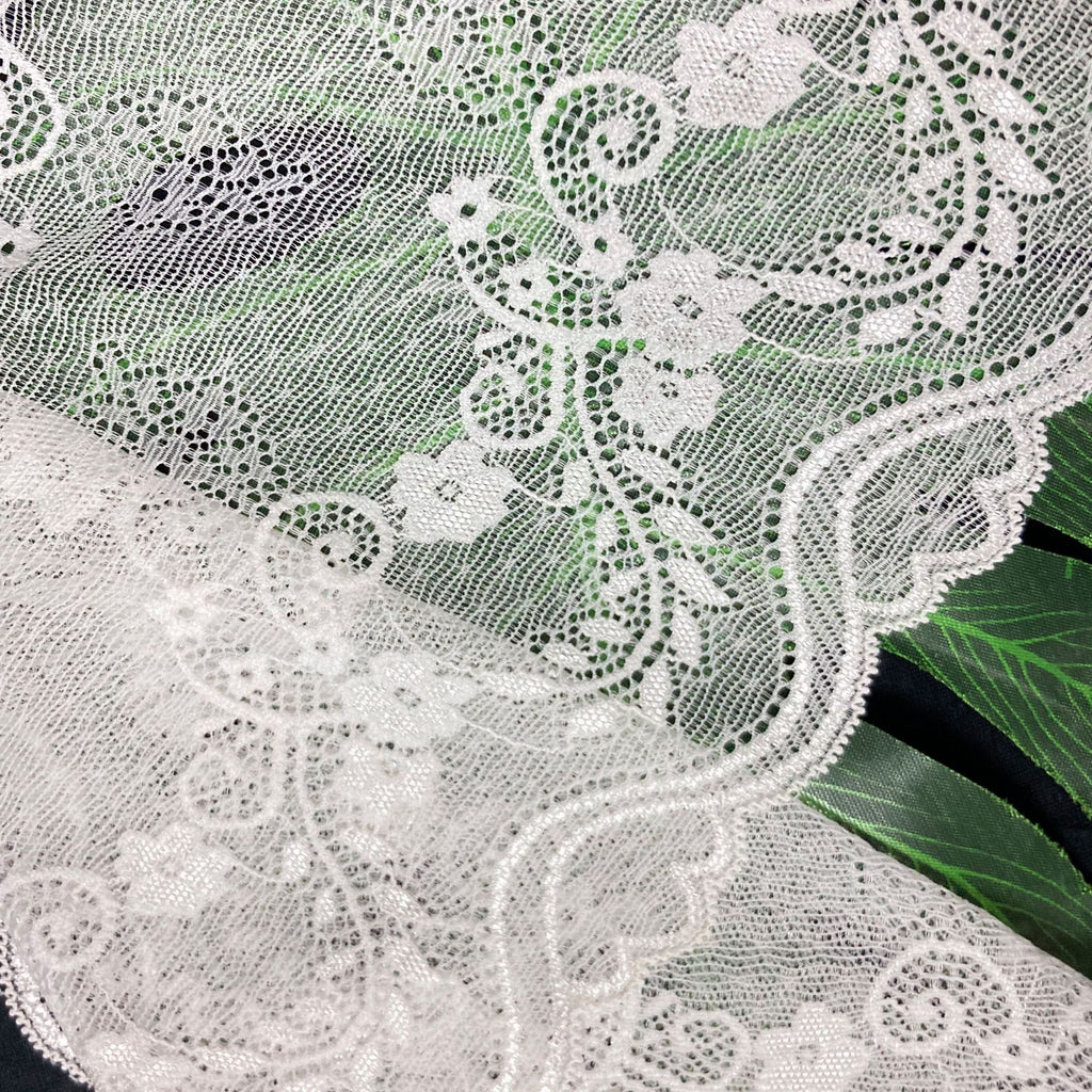 Leaf Picot-Edge Stretch Lace Trim 22 cm — fabric photo 5