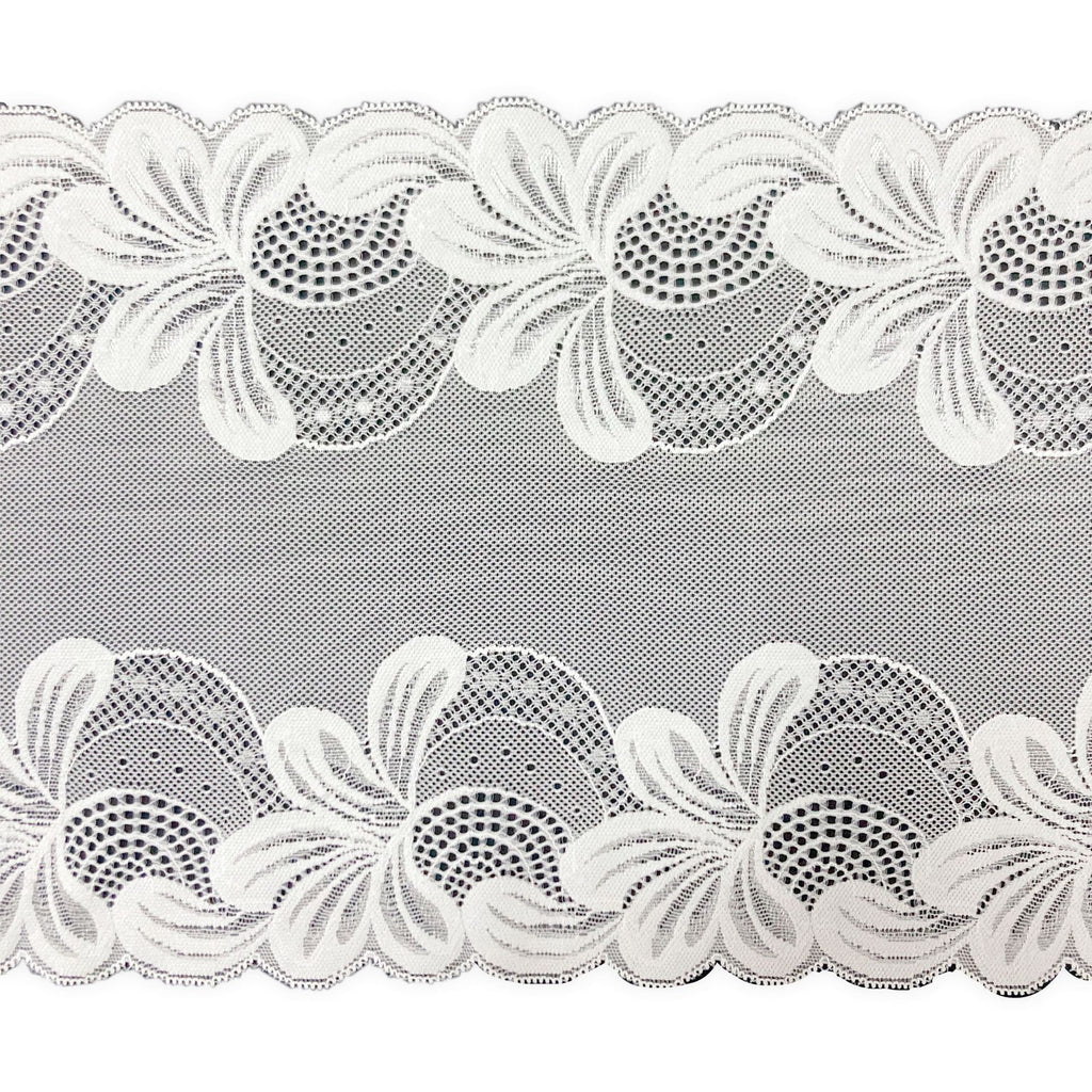 Large Floral Stretch Lace Trim 24 cm — fabric photo 4
