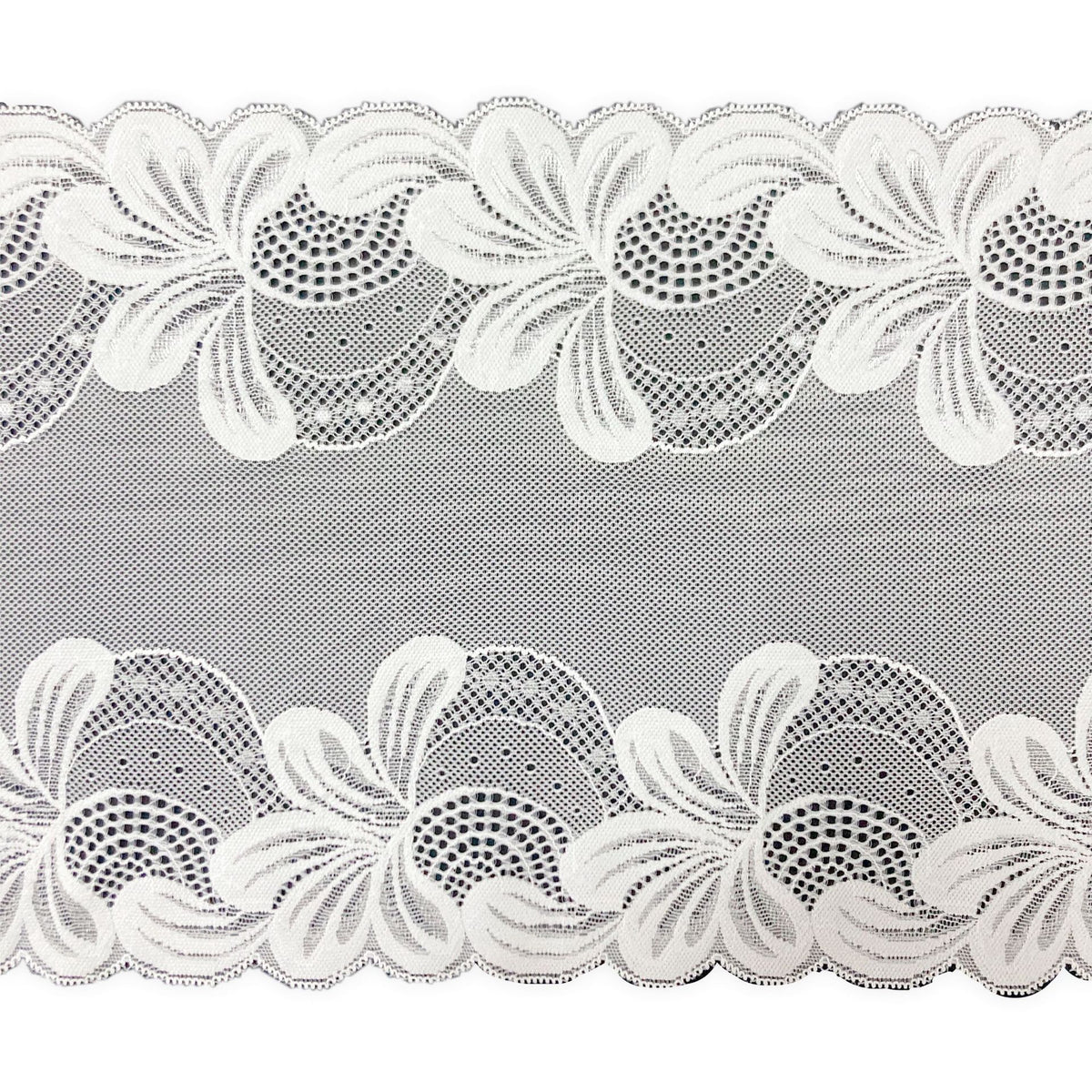 Large Floral Stretch Lace Trim 24 cm — fabric photo 4