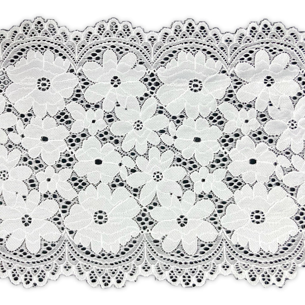 Large Floral Wide Stretch Nylon-Spandex Lace Trim 21 cm — fabric photo 4