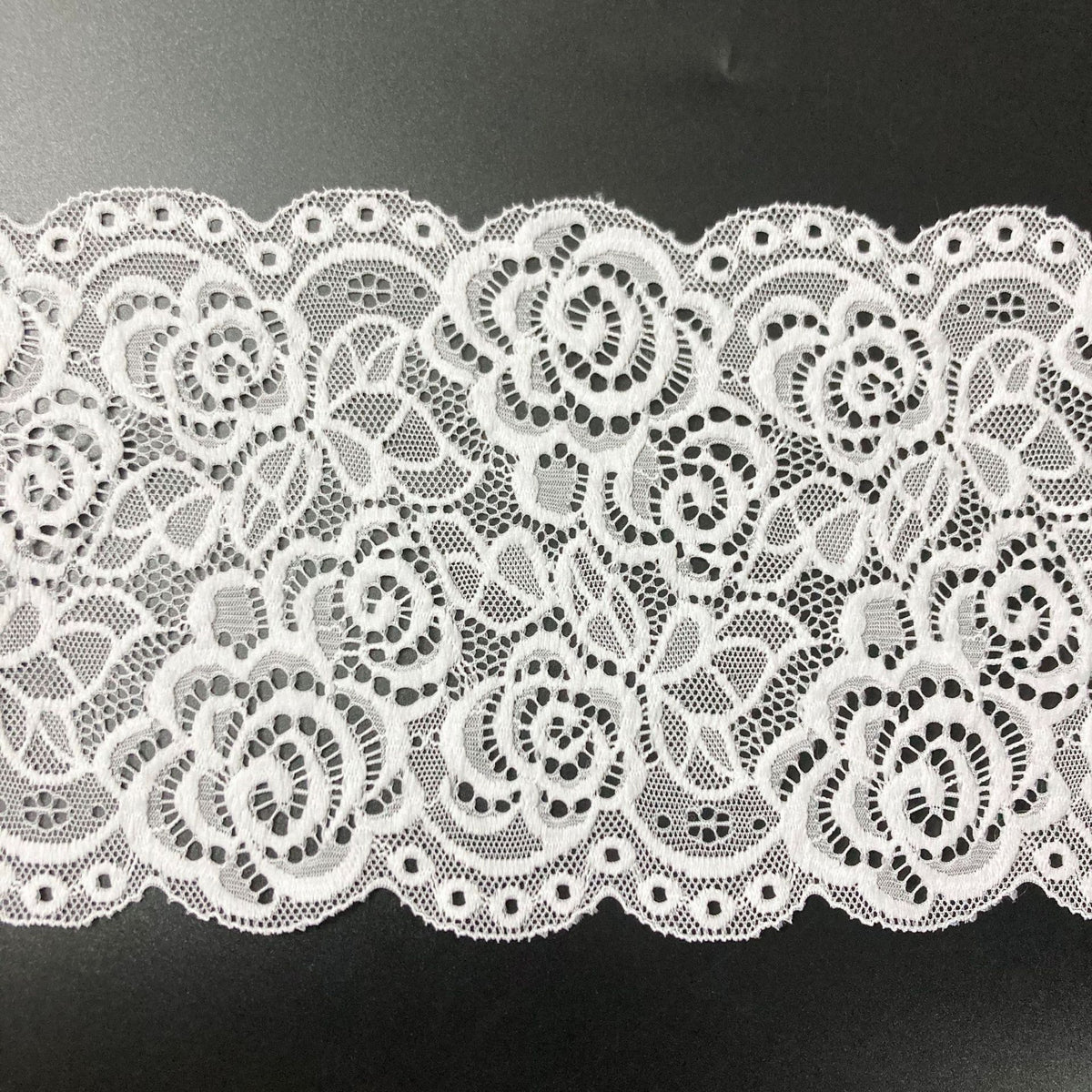 Leaf Stretch Lace Trim 15 cm — fabric photo 5
