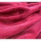 Diamond Ice Flower Pleated Satin Chiffon - Starry for Evening Gown