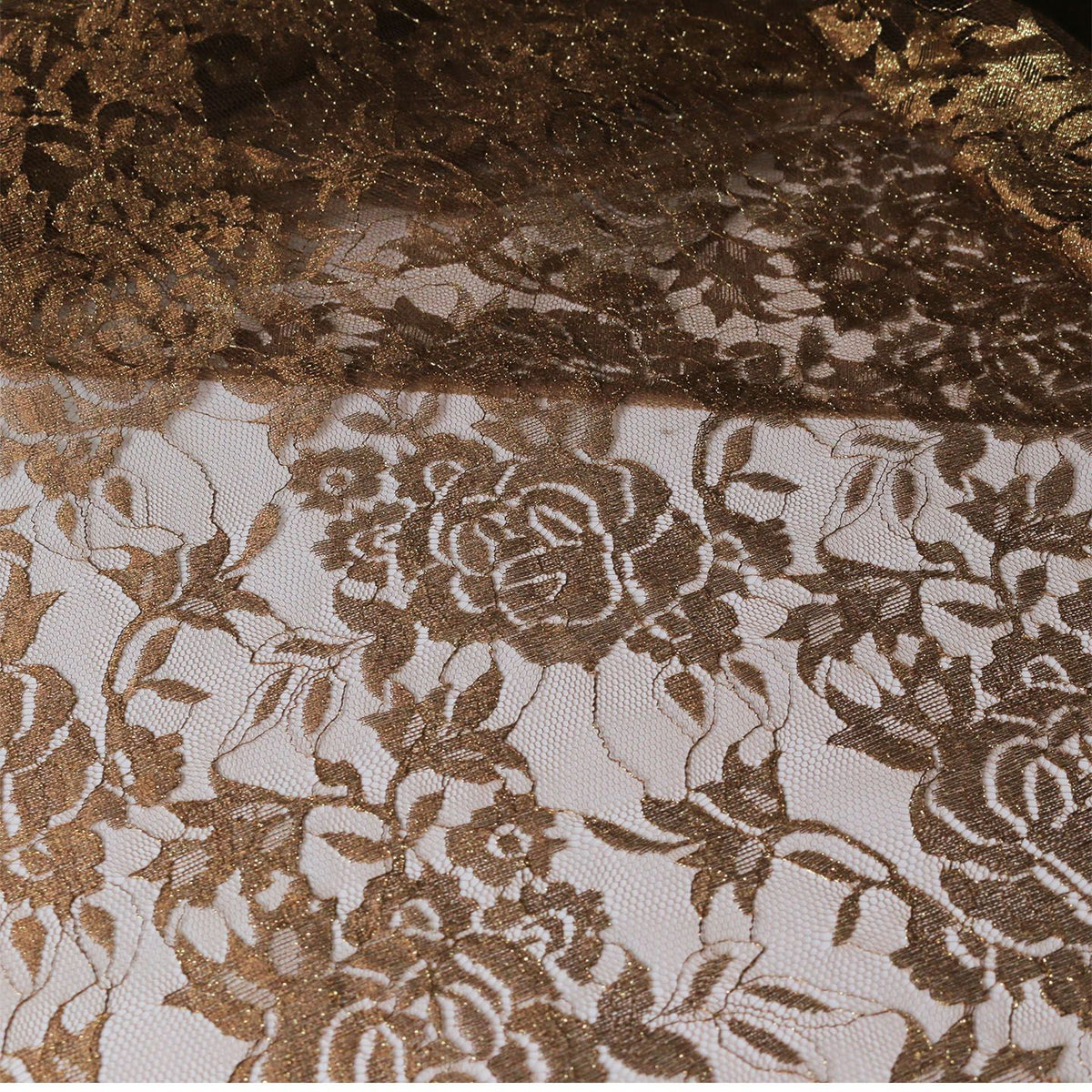 Metallic Rose Lace with Sheer Texture for Evening Gowns & Dresses — fabric photo 3