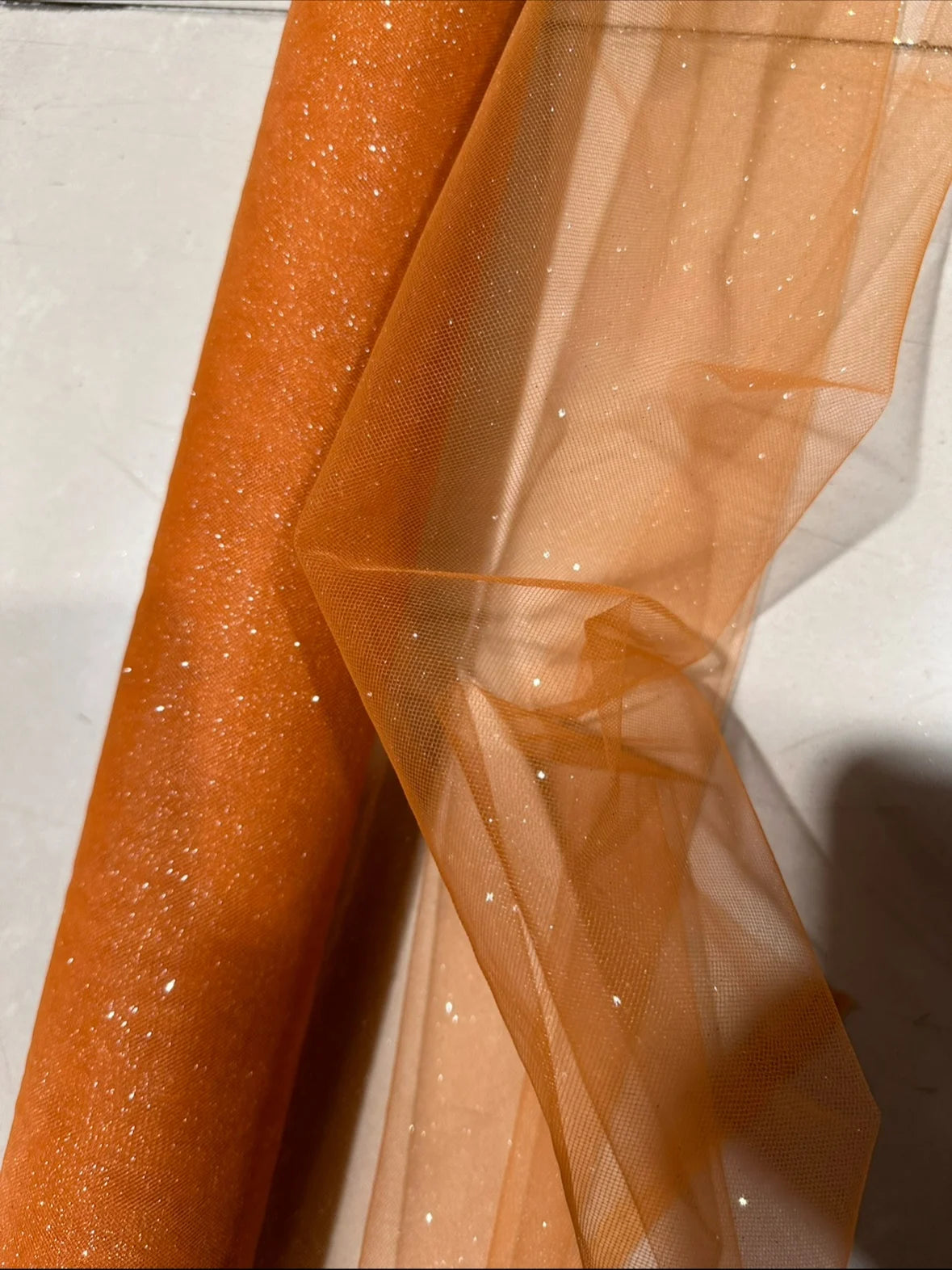 Champagne Glitter Crystal Mesh Tulle - Shiny for Wedding Dress Backdrops