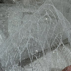 Silver glitter mesh shape hard mesh yarn spray silver powder irregular hot stamping wedding dress fabric