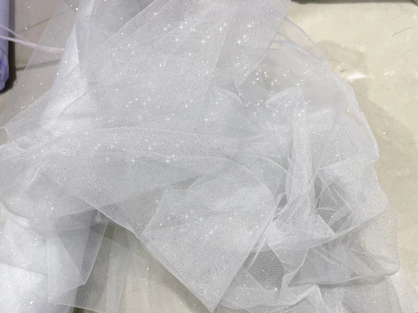 Champagne Glitter Crystal Mesh Tulle - Shiny for Wedding Dress Backdrops
