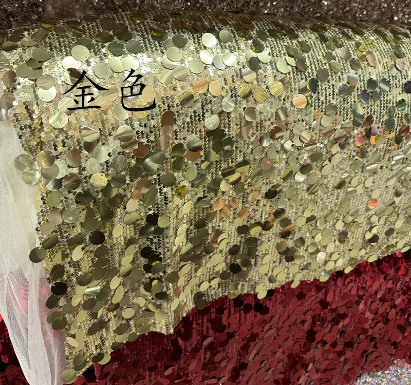 Large Sequin Wedding Stage Backdrop Fabric Silver Burgundy Gold for Photography Clothing Evening Dress Decoration