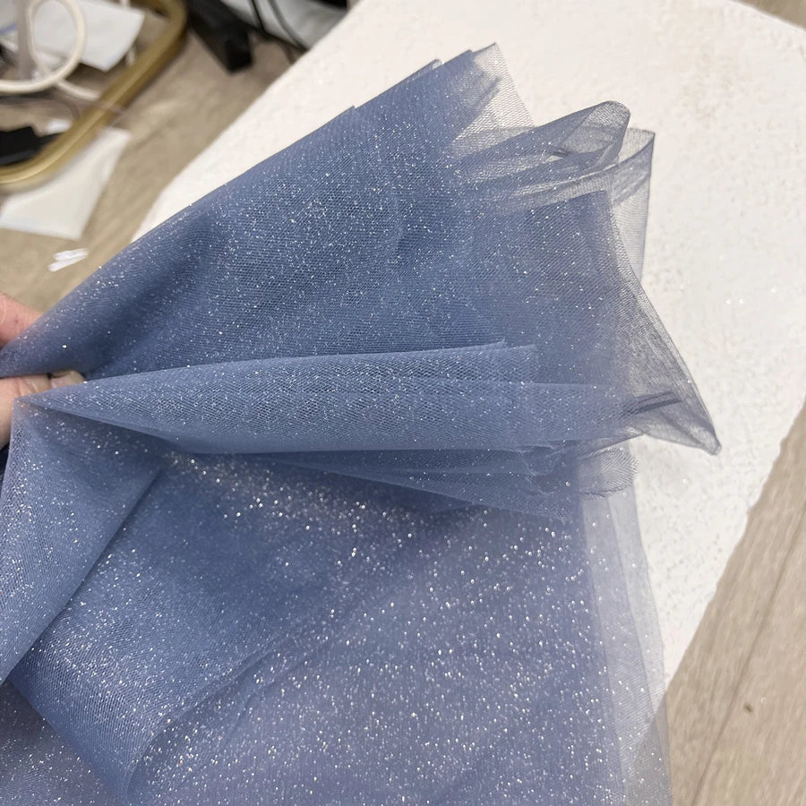 Champagne Glitter Crystal Mesh Tulle - Shiny for Wedding Dress Backdrops