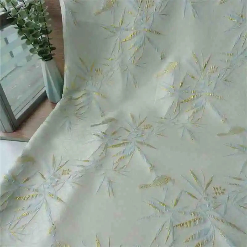 Tela jacquard de encaje de alta calidad con varios estilos de seda dorada, flor de lavanda y flor de cerezo, material de embalaje para regalo, hecho a mano DIY