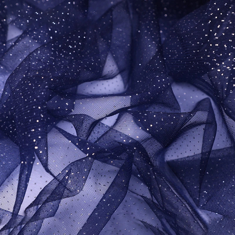 High Quality Thickened Soft Mesh Fabric Gold Spray Silver Flash Yarn for Fashion Wedding Dresses DIY Gown Decorative Fabric