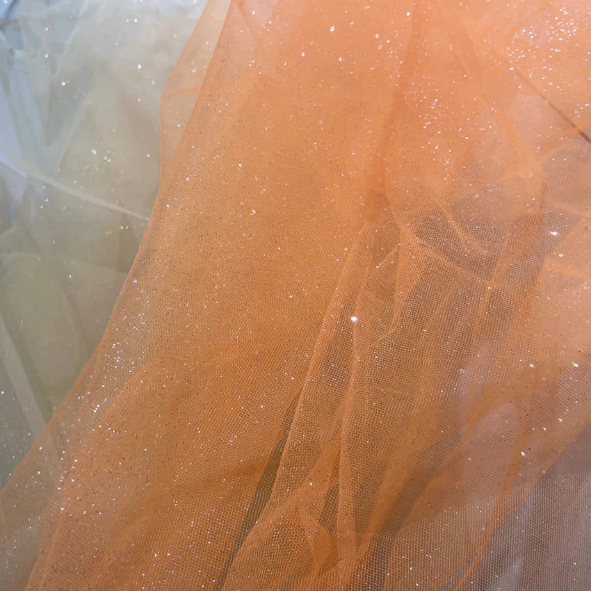 Champagne Glitter Crystal Mesh Tulle - Shiny for Wedding Dress Backdrops