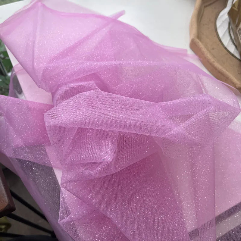 Champagne Glitter Crystal Mesh Tulle - Shiny for Wedding Dress Backdrops