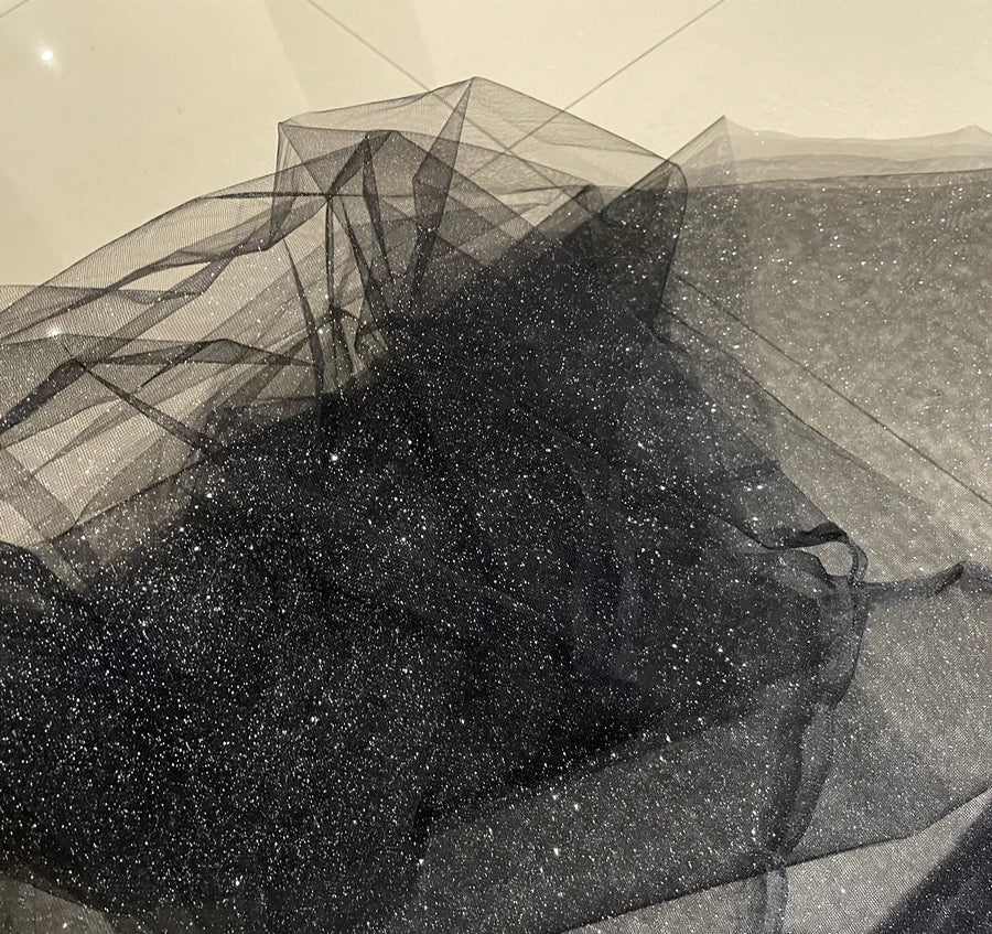 Champagne Glitter Crystal Mesh Tulle - Shiny for Wedding Dress Backdrops