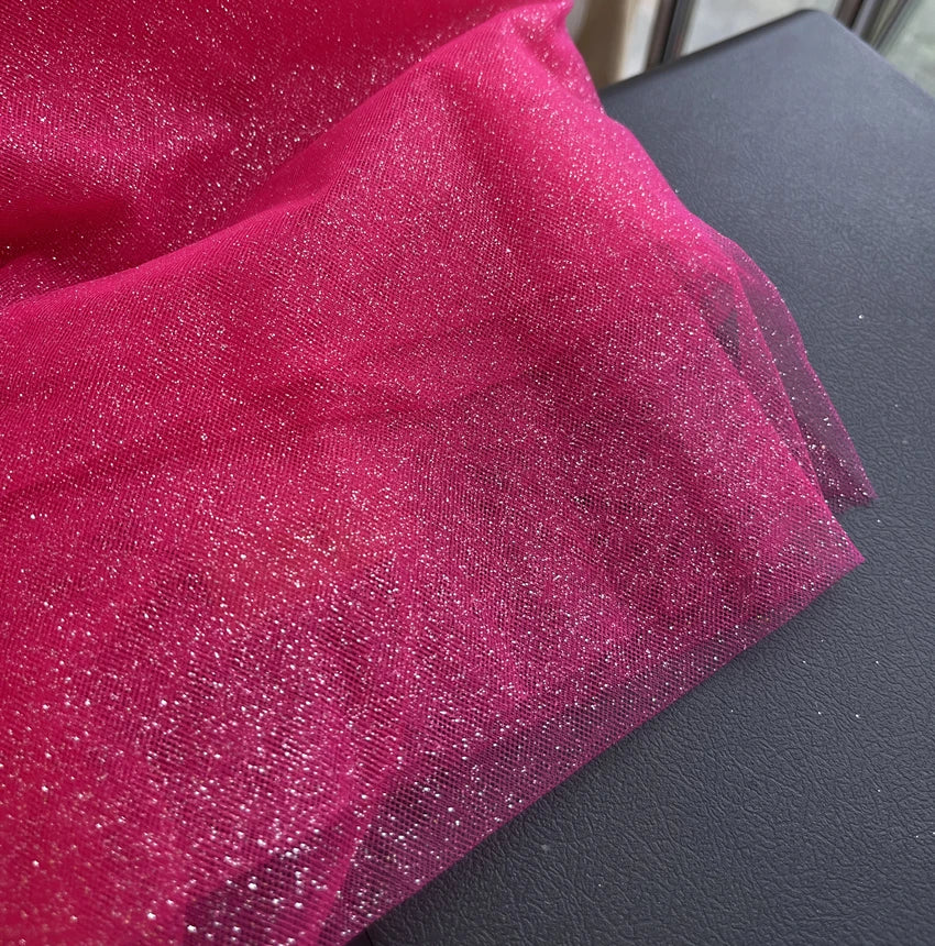 Champagne Glitter Crystal Mesh Tulle - Shiny for Wedding Dress Backdrops