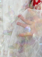 Colorful Fish Scale Sequin Fabric - Luxury for Bridal & Mermaid Wear