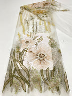 Botanical Sequin & Printed Bridal Fabric – Design 11935 — fabric photo 6