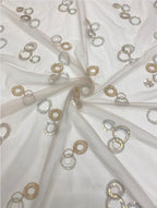 Two-Tone 3/4 mm Crystal-Look Sequin Embroidered Bridal Fabric – Design 61663 — fabric photo 4