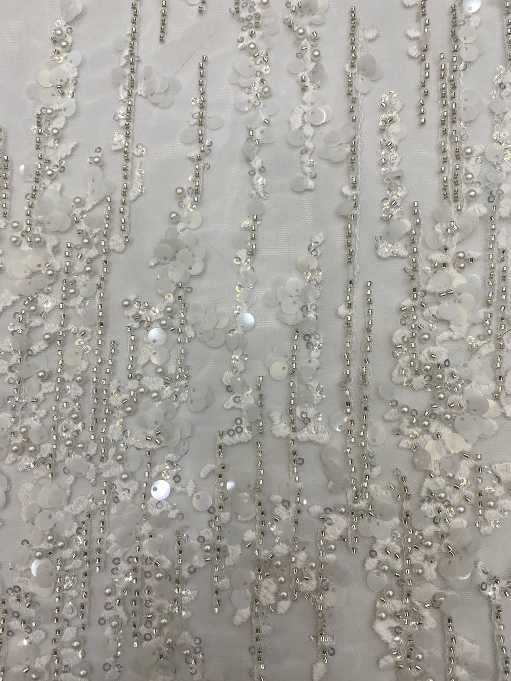 Geometric Foam Bead & 3/7mm Sequin Fabric — fabric photo 5