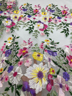 Multicolor Embroidered Bridal Fabric – Design 14495 — fabric photo 2