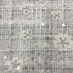 Coarse-Woven Laser Floral Bead & Crystal Sequin Fabric — fabric photo 3