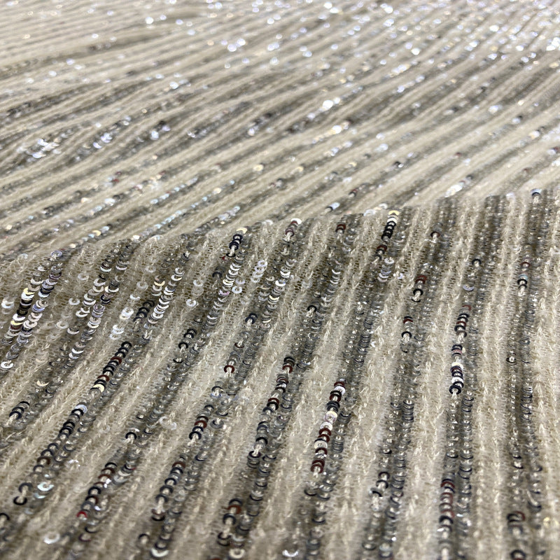 Dense 2mm Laminated Sequin Embroidery Fabric