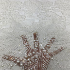 Heavy Foam Bead Sequin Embroidered Bridal Fabric — fabric photo 5