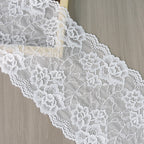 Large Floral Wide Stretch Nylon Lace Trim 18 cm — fabric photo 2