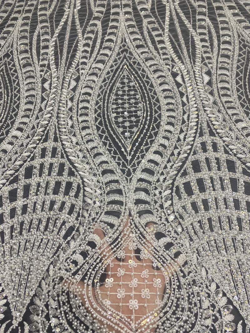 Foam Bead & 3/5mm Sequin Embroidery Fabric — fabric photo 3
