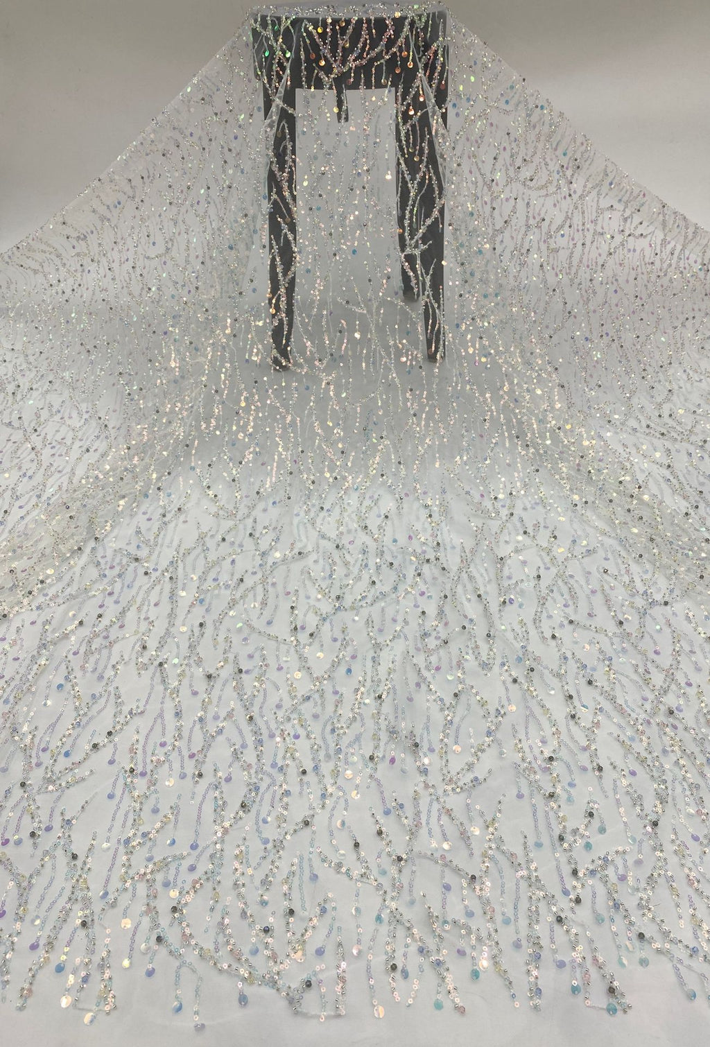 Sequin Embroidered Bridal Fabric – Design 23039