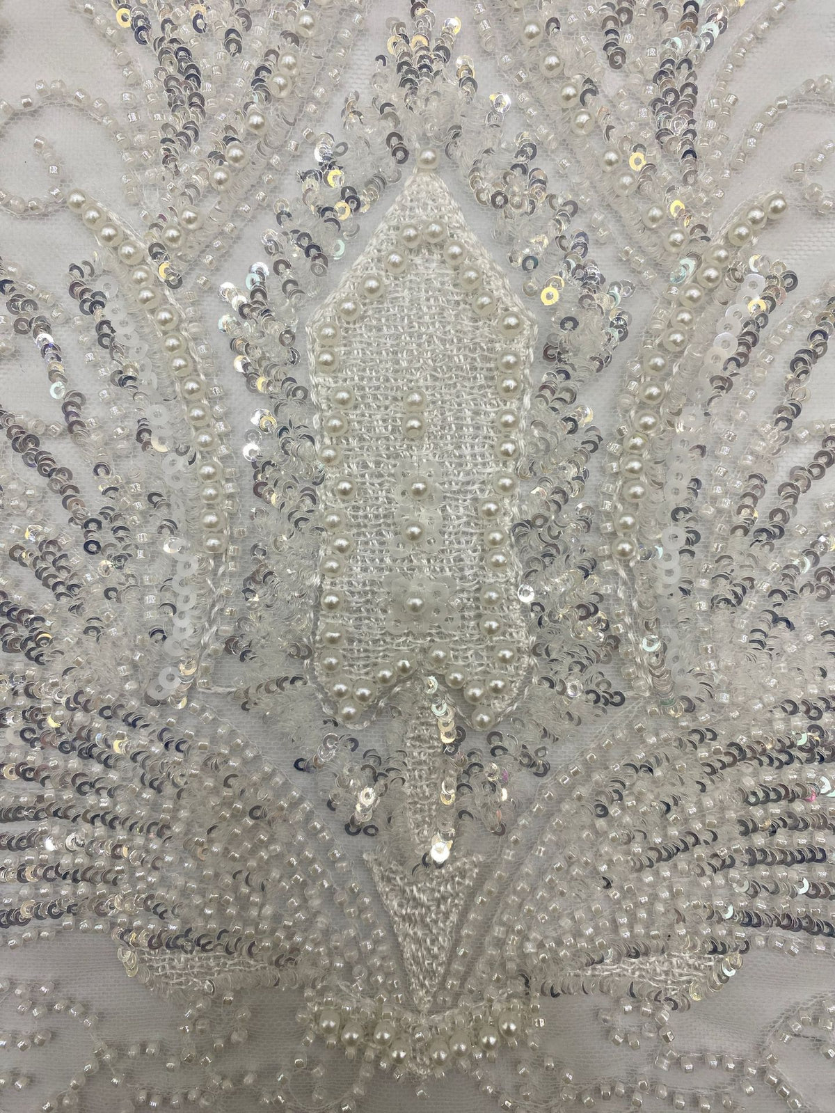 Sequin & Bubble-Bead Embroidered Bridal Fabric – Design 39935 — fabric photo 5
