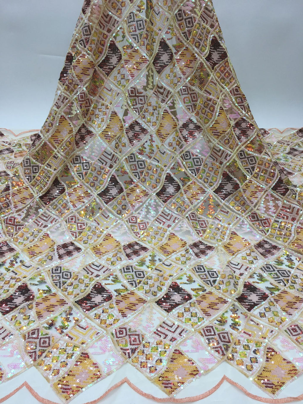 Grid Pattern Iridescent 2/3/4 mm Sequin Embroidery