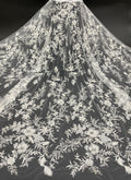 Symmetrical Floral Beaded Sequin Lace Fabric — fabric photo 6