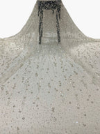 Heavy 3/7 mm Sequin & Triple-Bead Embroidered Bridal Fabric – Design 12735 — fabric photo 5