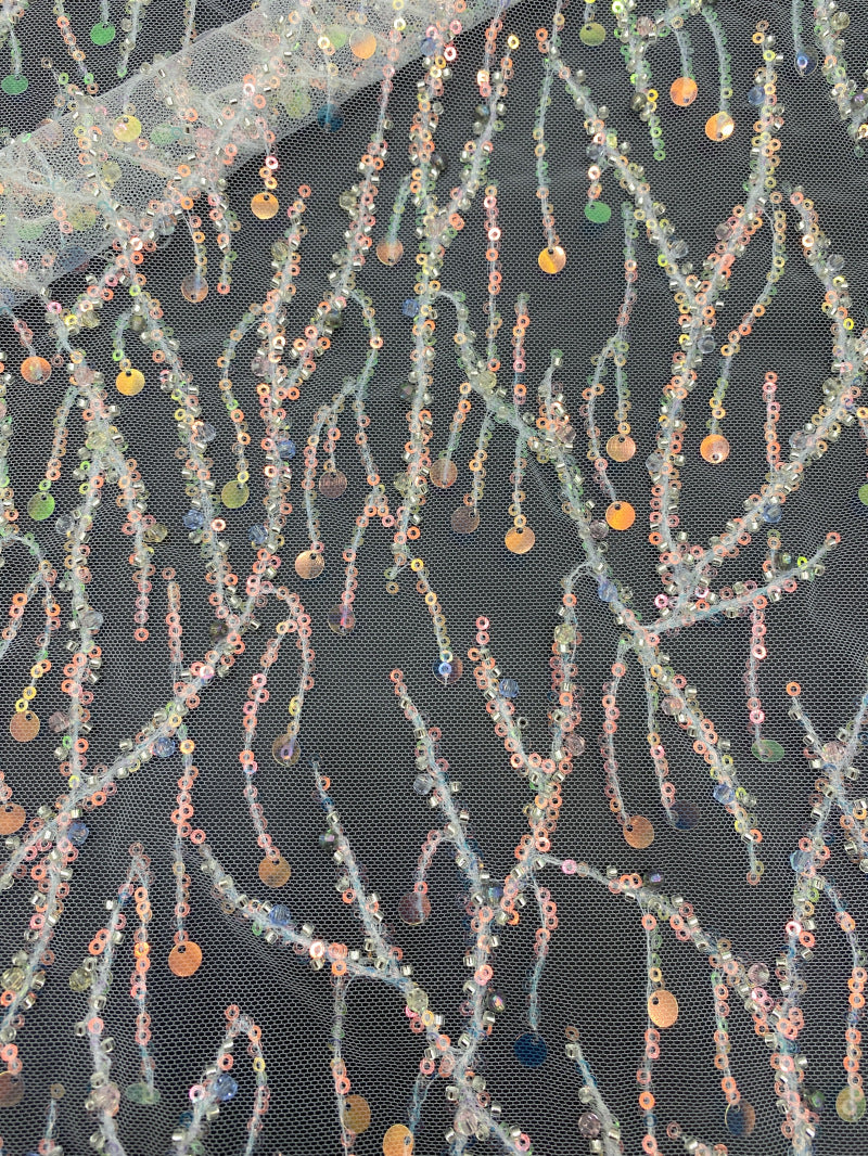 Sequin Embroidered Bridal Fabric – Design 23039 — fabric photo 5